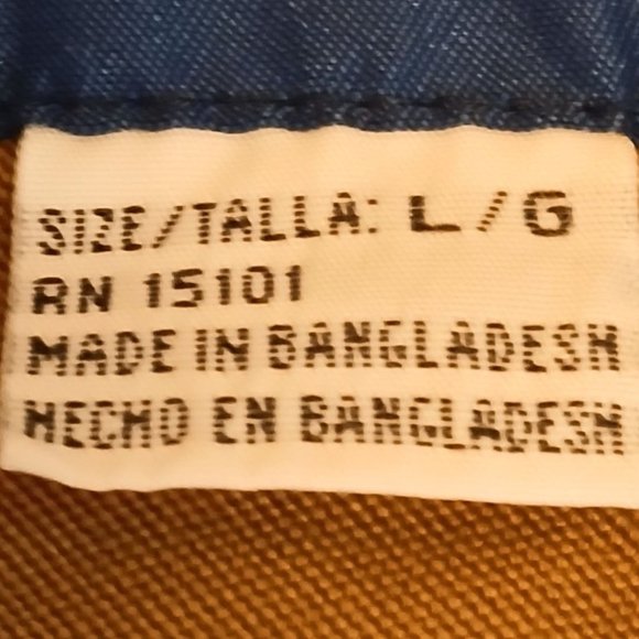 American Weekend Mens Bomber Coat Size L Tan Corduroy Contrast Insulated Chore - Picture 8 of 10